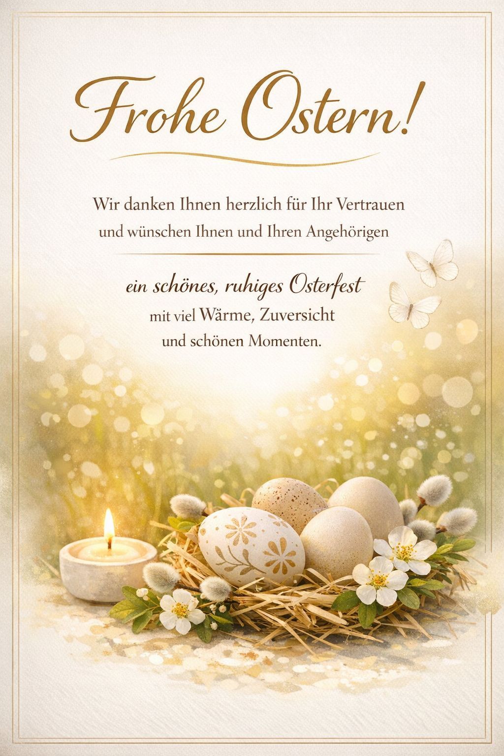 Ostergrußkarte der Seniorenbetreuung Antczak