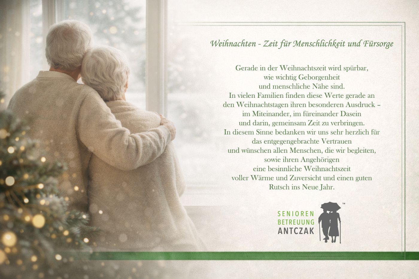 Weihnachtsgrußkarte der Seniorenbetreuung Antczak